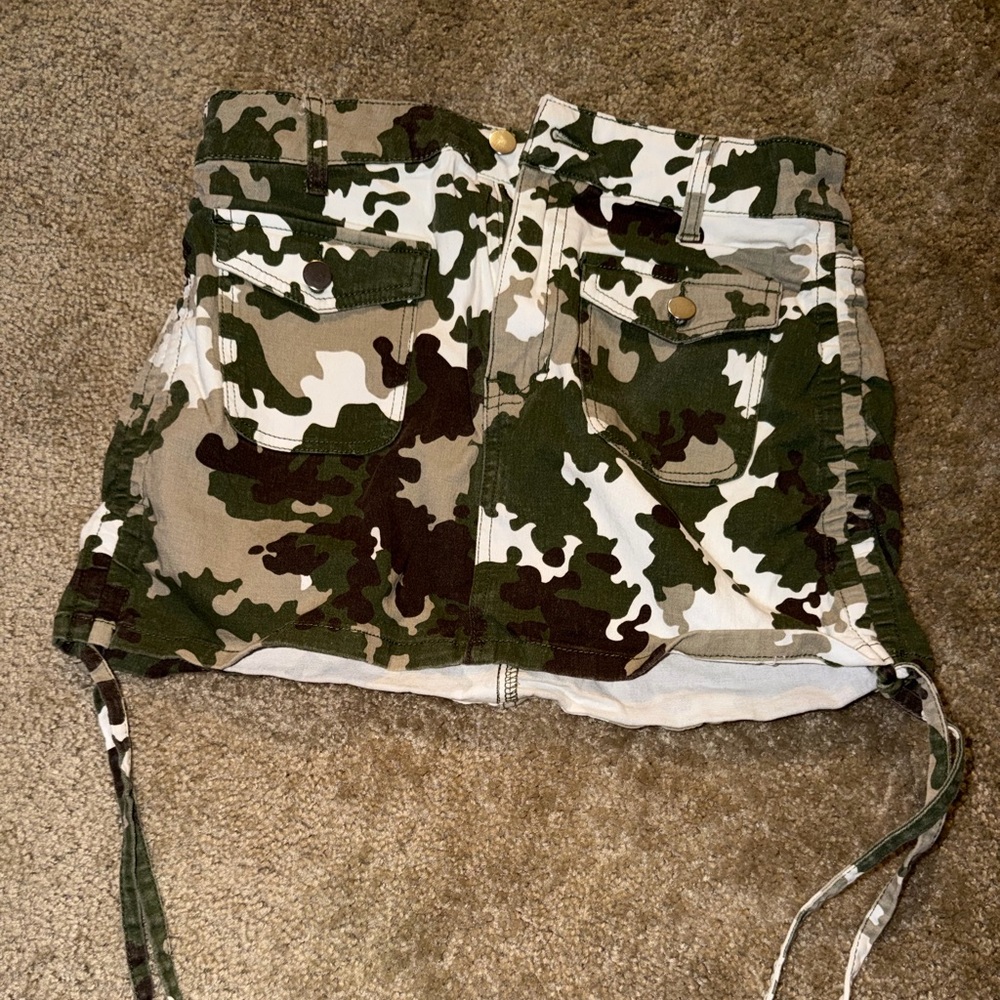 Fashion Nova Green Camouflage Skirt